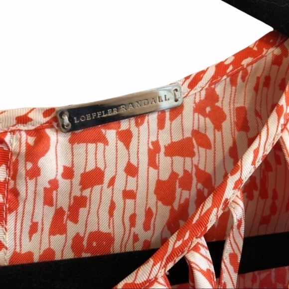 Loeffler Randall Dot Floral Print Silk Top 0 - Picture 3 of 7